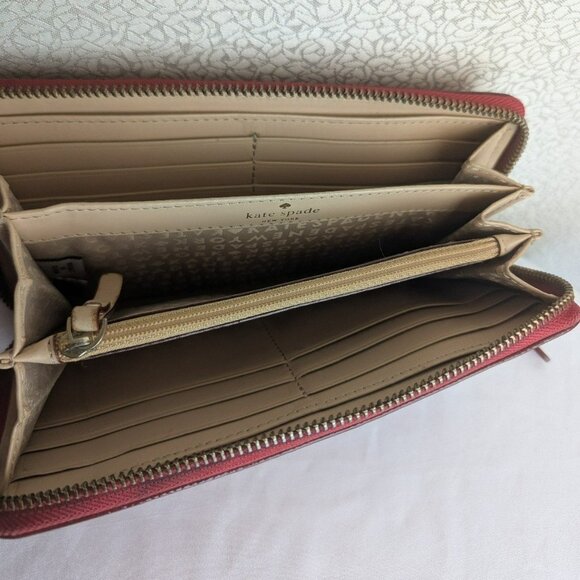 Kate Spade Neda Knightsbridge Zip Around Wallet Patent Leather Red WLRU1138 - Picture 10 of 12